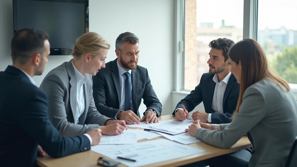 Команда профессионалов обсуждает стратегию оптимизации рабочих процессов на встрече