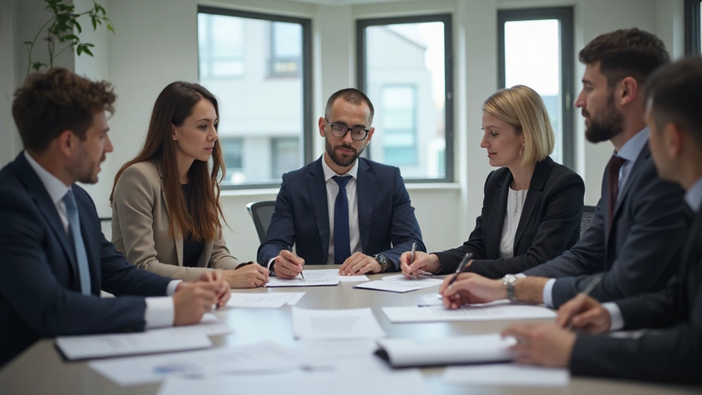 Профессиональная команда обсуждает распределение задач в современном офисе