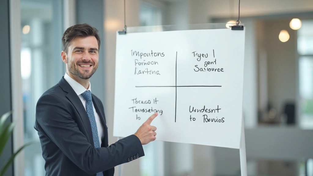 Матрица приоритизации с диаграммой Айзенхауэра на доске