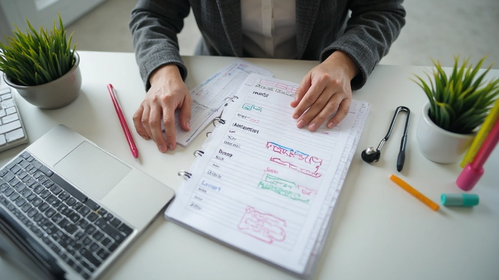 Календарь бюджета времени с блоками запланированных дел