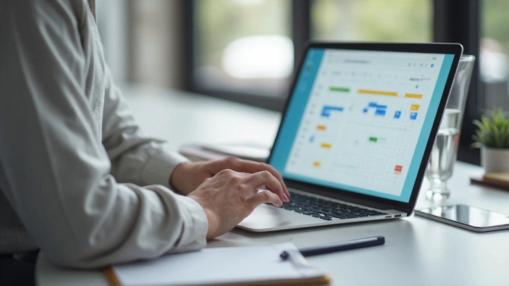 Профессиональная фотография человека, использующего технику тайм-блокирования с планировщиком и часами