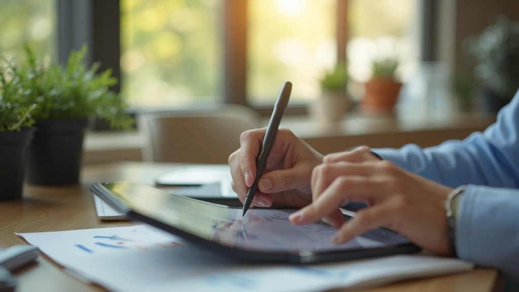 Аналитический стол с диаграммами и графиками производительности